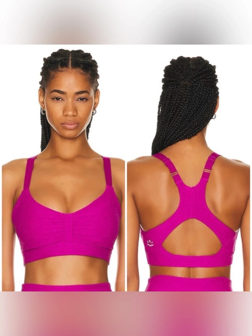 Beyond Yoga Space Dye On Center Bra Magenta Pink Size XS